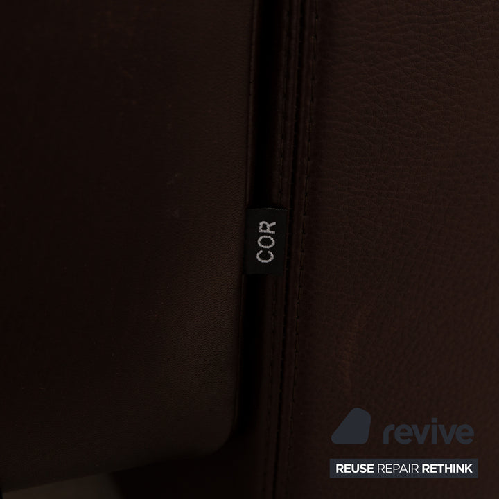 Cor Conseta Leder Dreisitzer Braun Sofa Couch