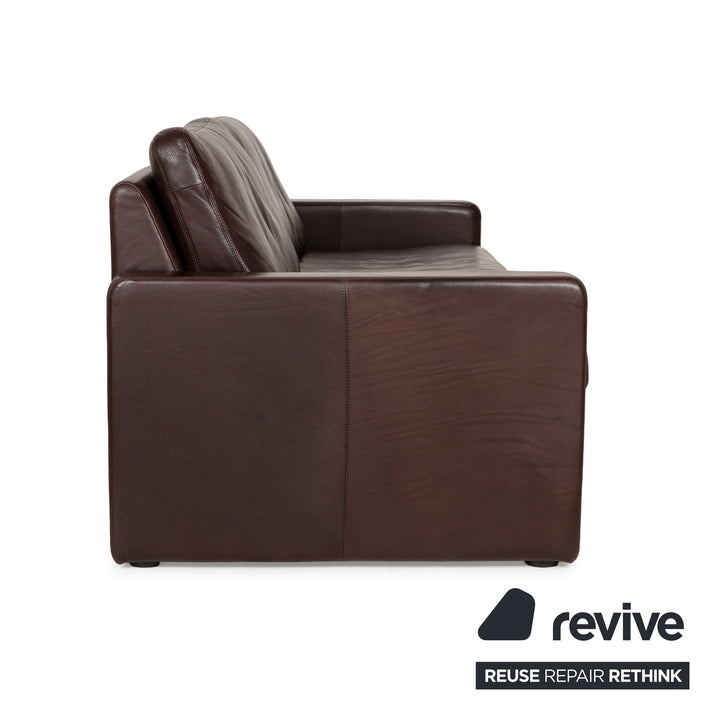 Cor Conseta Leder Dreisitzer Braun Sofa Couch