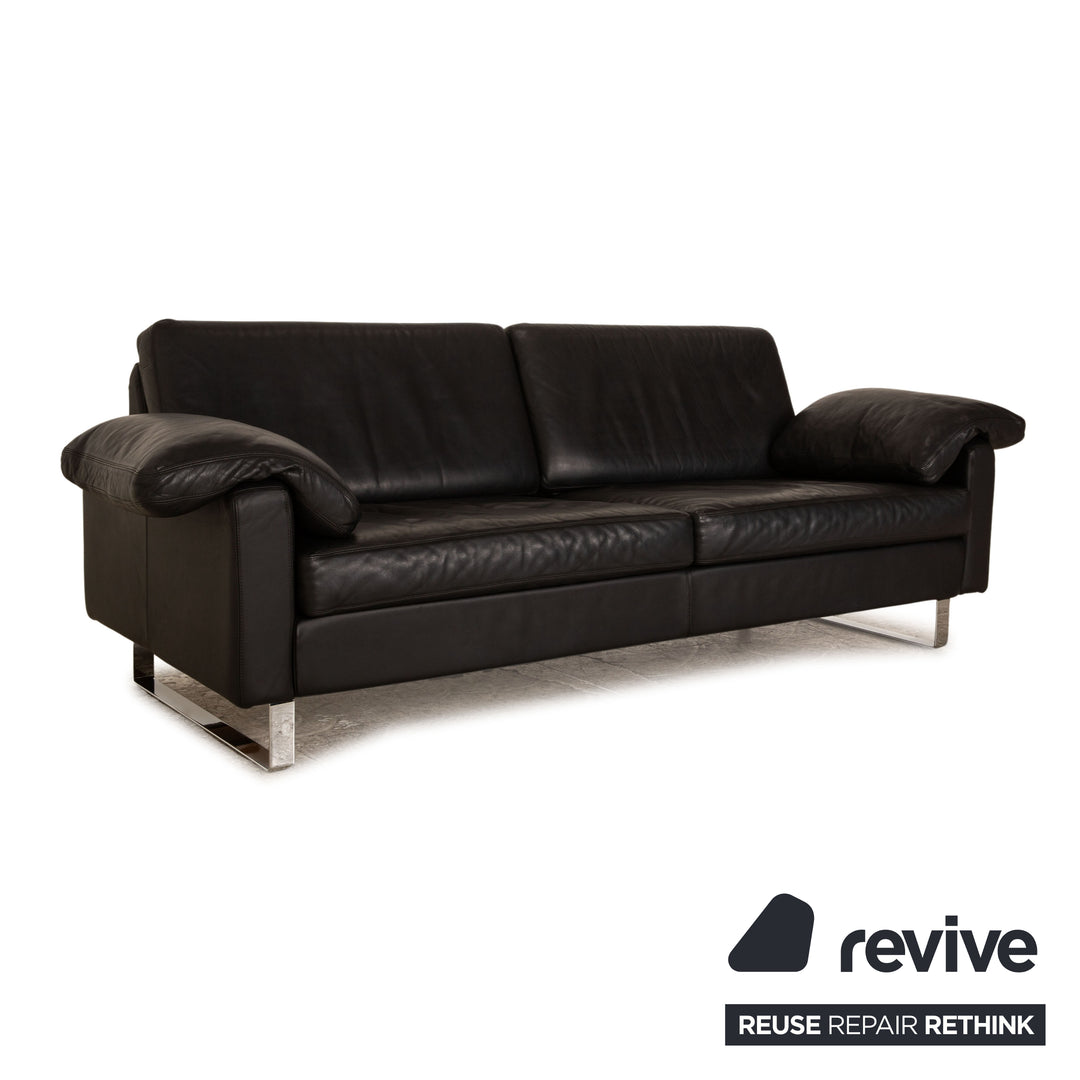 Cor Conseta Leder Dreisitzer Schwarz Sofa Couch