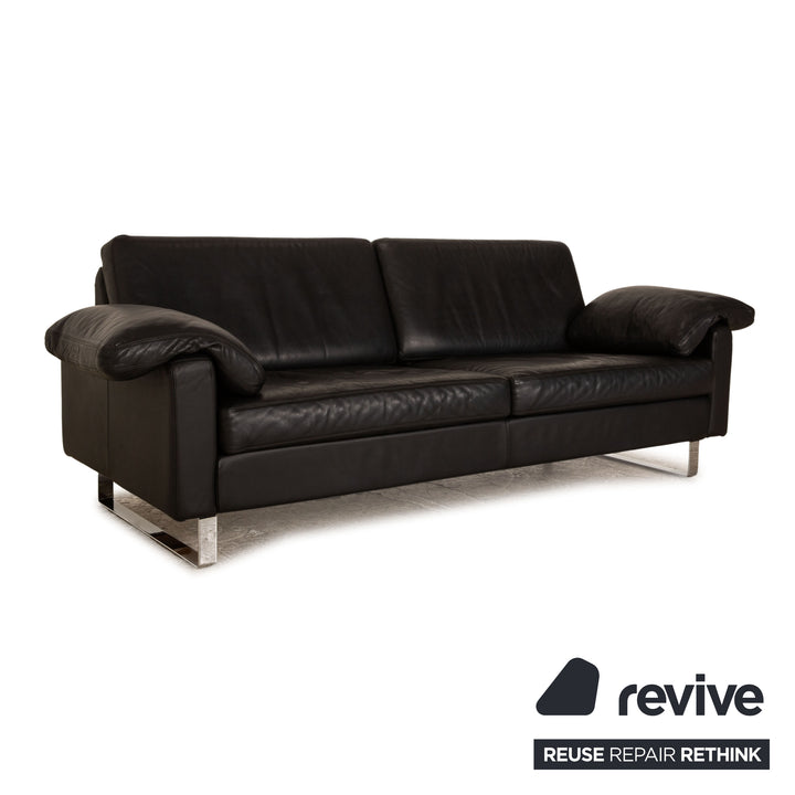 Cor Conseta Leder Dreisitzer Schwarz Sofa Couch