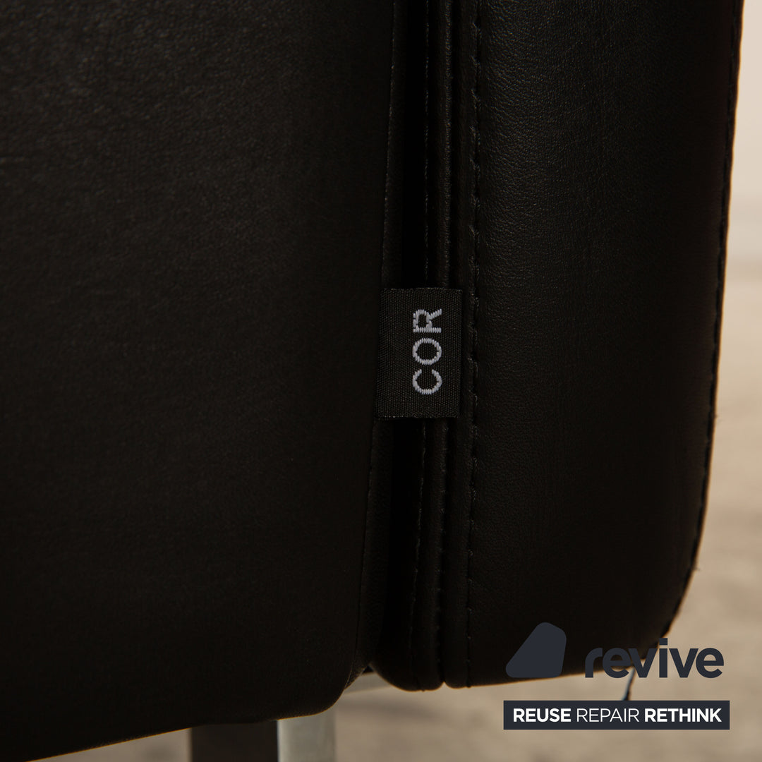 Cor Conseta Leder Dreisitzer Schwarz Sofa Couch
