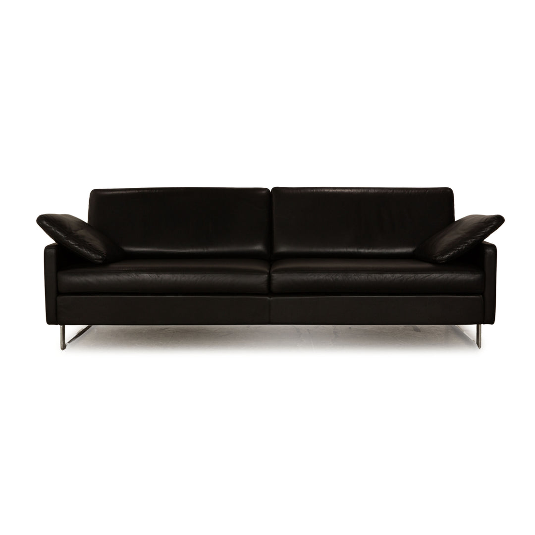 Cor Conseta Leder Dreisitzer Schwarz Sofa Couch
