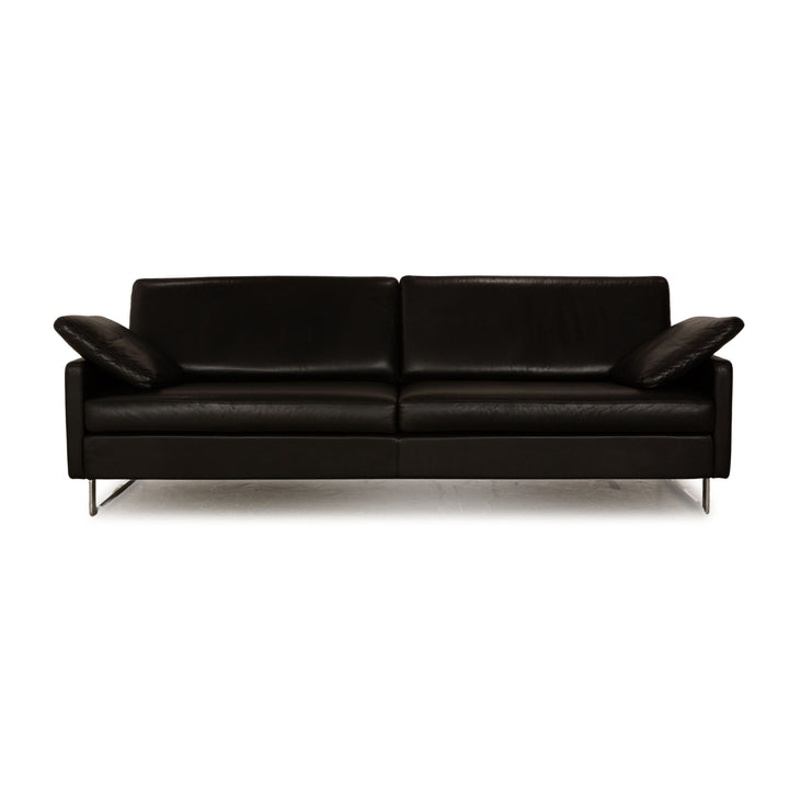 Cor Conseta Leder Dreisitzer Schwarz Sofa Couch