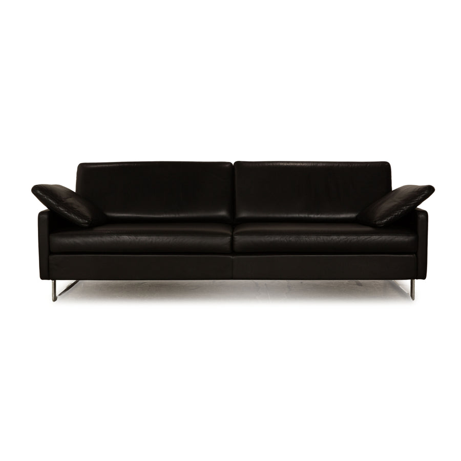 Cor Conseta Leder Dreisitzer Schwarz Sofa Couch