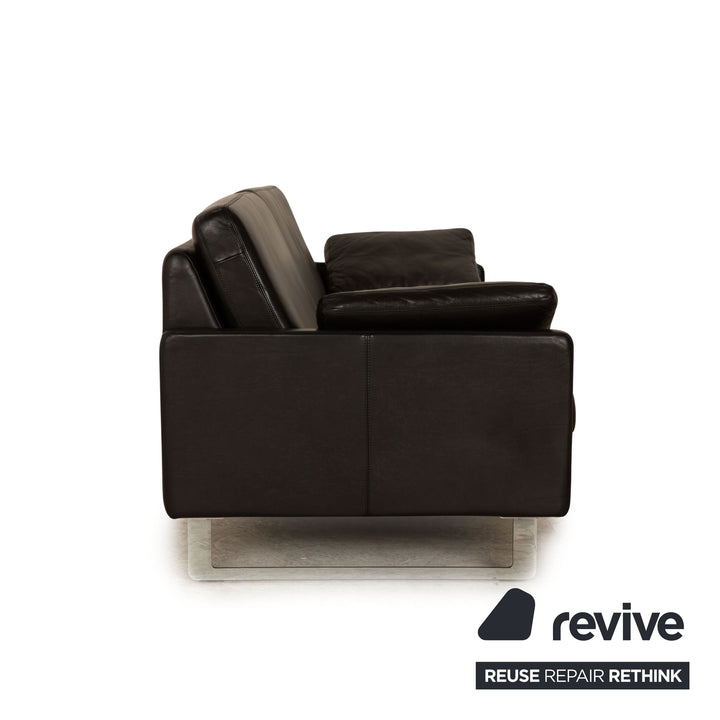 Cor Conseta Leder Dreisitzer Schwarz Sofa Couch