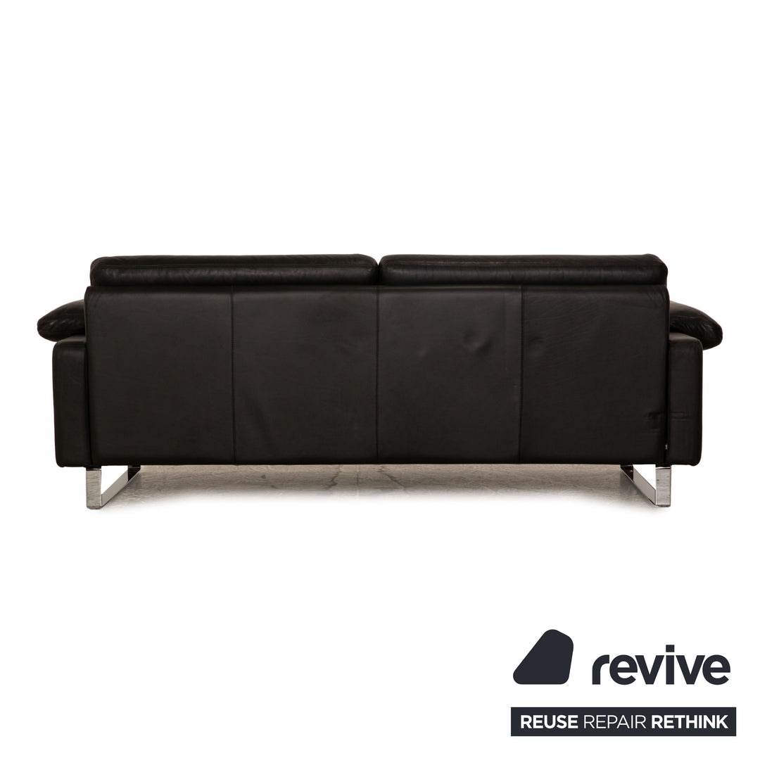 Cor Conseta Leder Dreisitzer Schwarz Sofa Couch