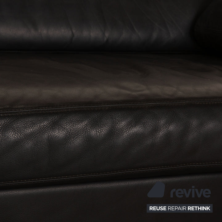 Cor Conseta Leder Dreisitzer Schwarz Sofa Couch