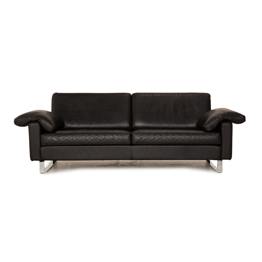 Cor Conseta Leder Dreisitzer Schwarz Sofa Couch