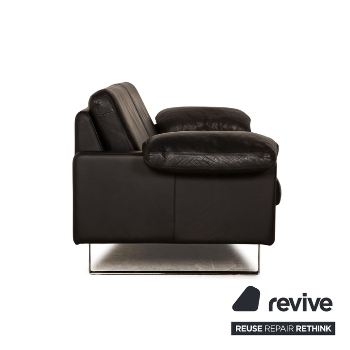 Cor Conseta Leder Dreisitzer Schwarz Sofa Couch