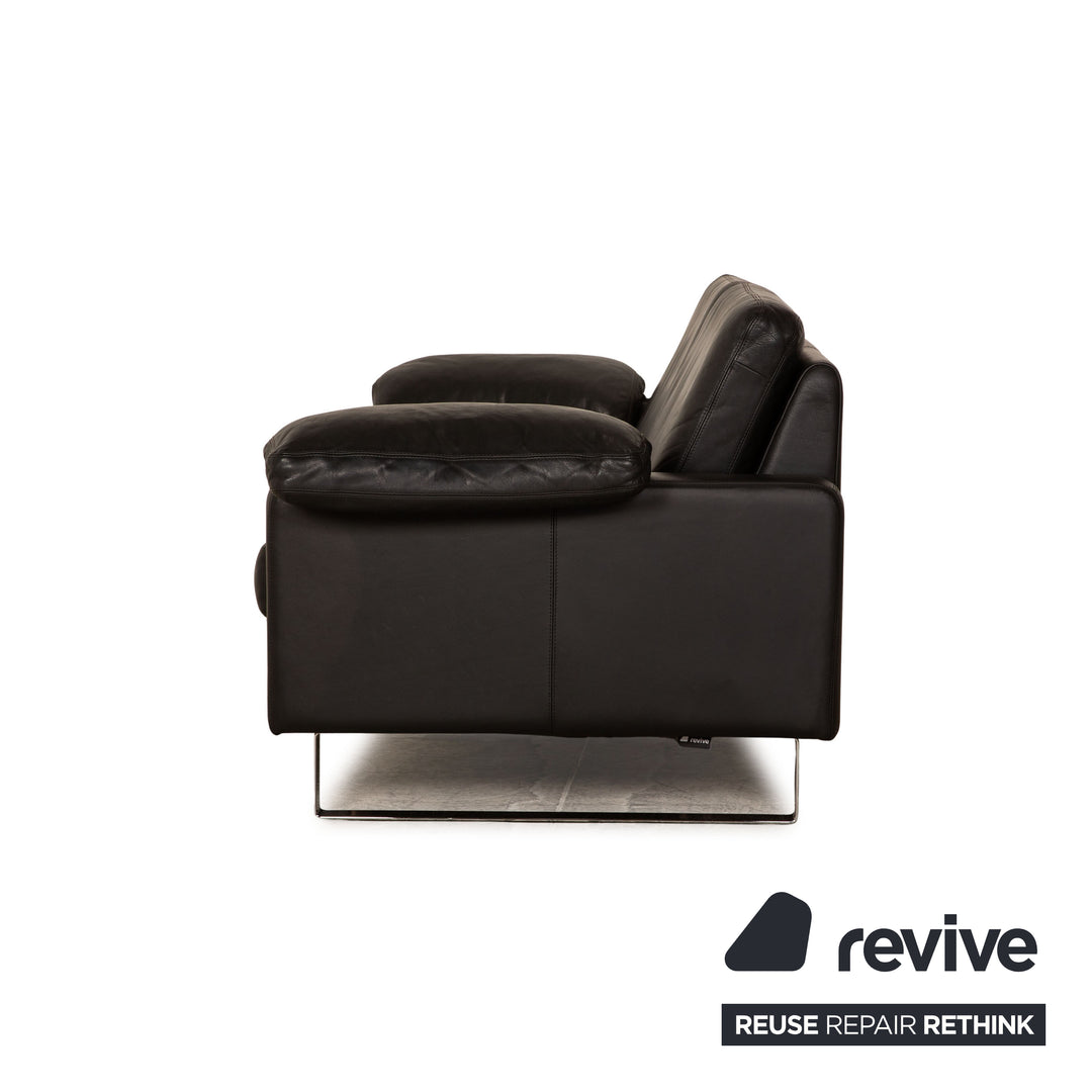 Cor Conseta Leder Dreisitzer Schwarz Sofa Couch
