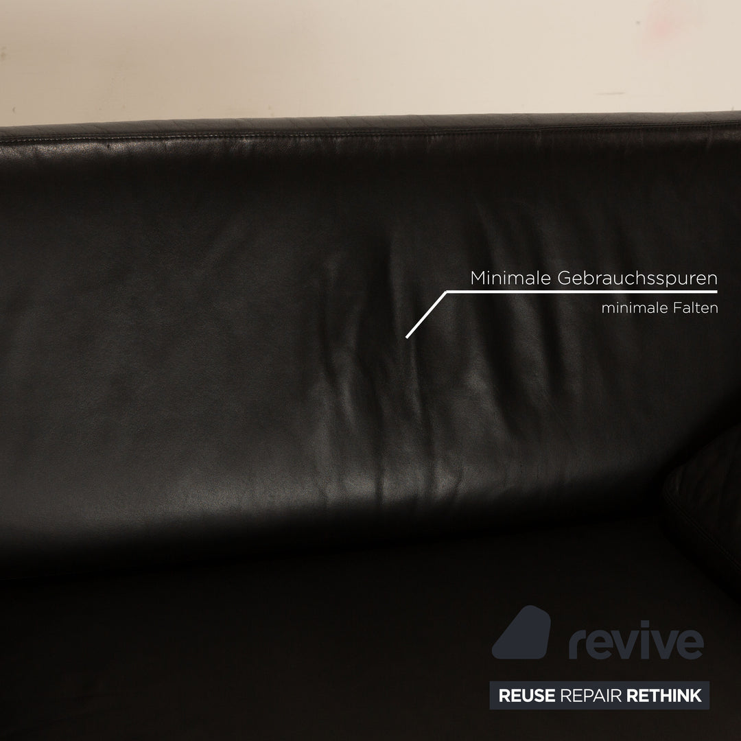 Cor Conseta Leder Dreisitzer Schwarz Sofa Couch
