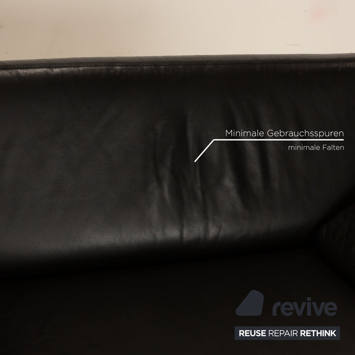 Cor Conseta Leder Dreisitzer Schwarz Sofa Couch