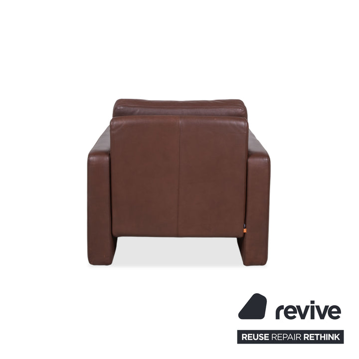 Cor Conseta Leder Dreisitzer & Sessel Braun Kaffee Mahagoni Sofa Couch inkl. Kopfstütze