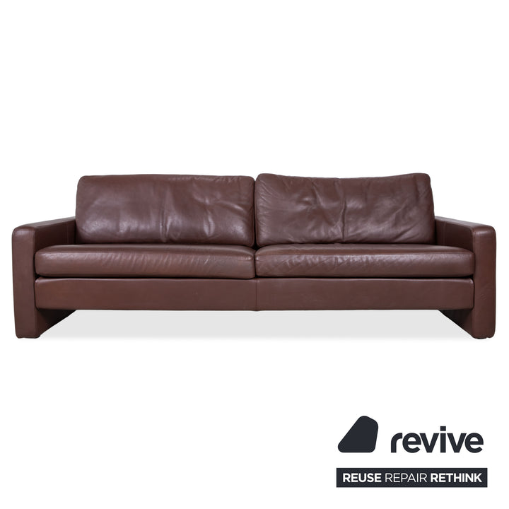 Cor Conseta Leder Dreisitzer & Sessel Braun Kaffee Mahagoni Sofa Couch inkl. Kopfstütze