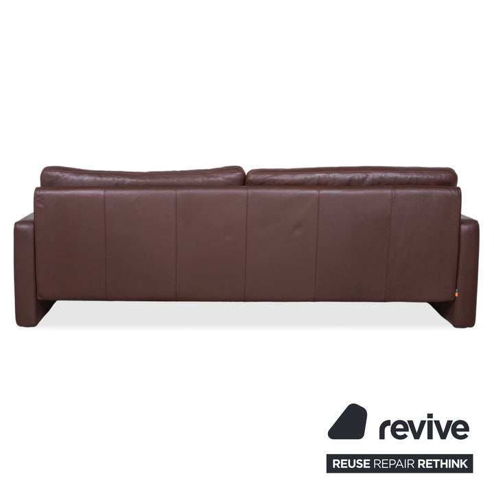 Cor Conseta Leder Dreisitzer & Sessel Braun Kaffee Mahagoni Sofa Couch inkl. Kopfstütze