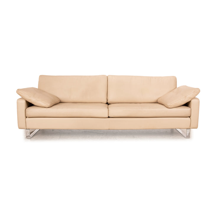 Cor Conseta Leder Dreisitzer Sofa Beige Couch auf Chrom Kuven