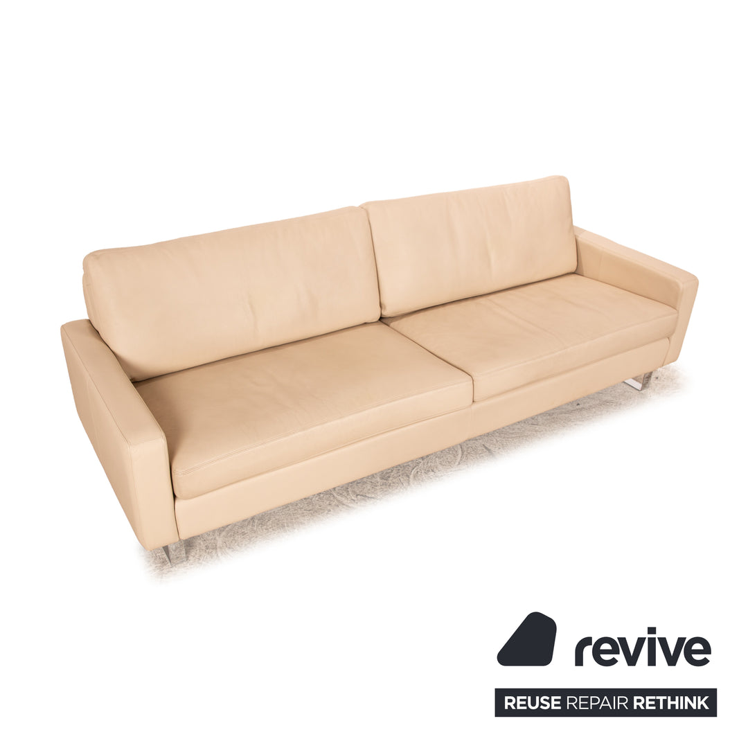 Cor Conseta Leder Dreisitzer Sofa Beige Couch auf Chrom Kuven