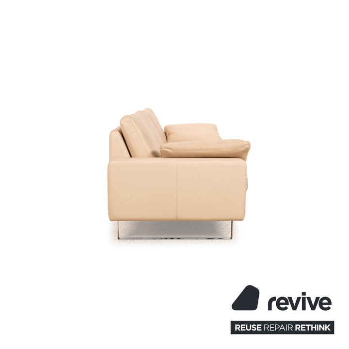 Cor Conseta Leder Dreisitzer Sofa Beige Couch auf Chrom Kuven