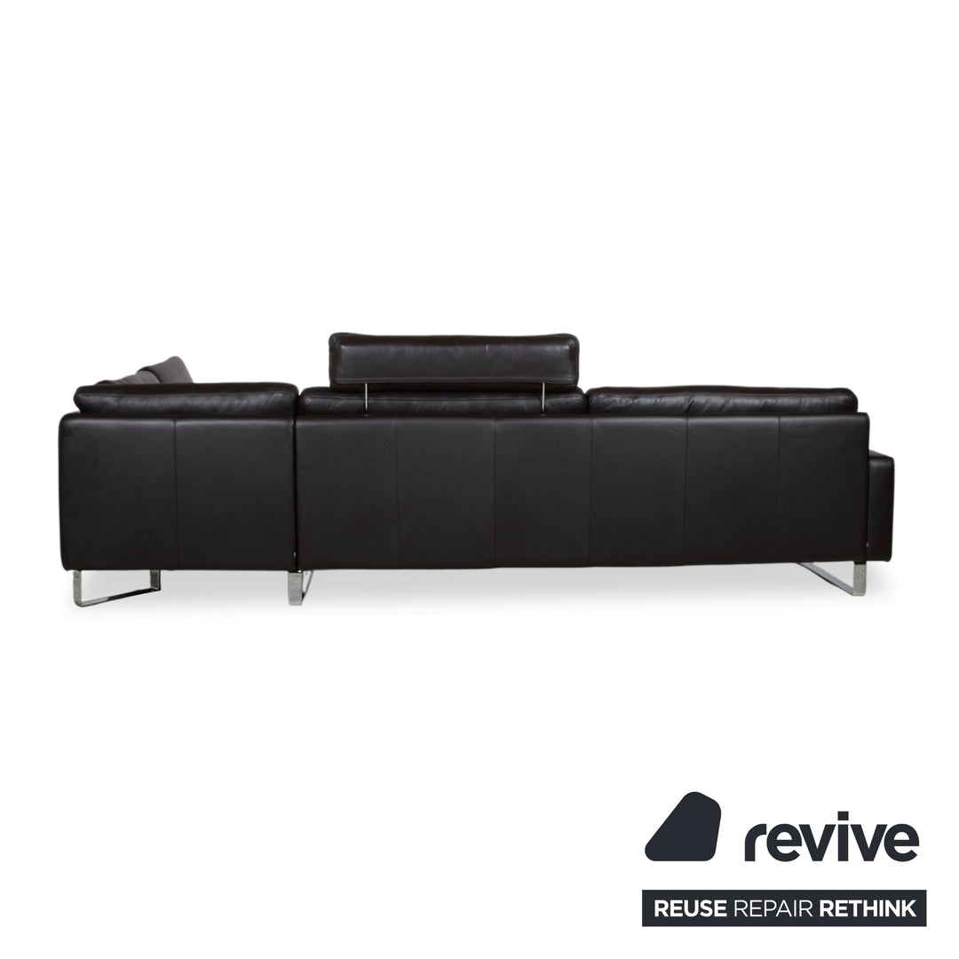 COR Conseta Leder Ecksofa Braun Espresso Sofa Couch Kopfstütze