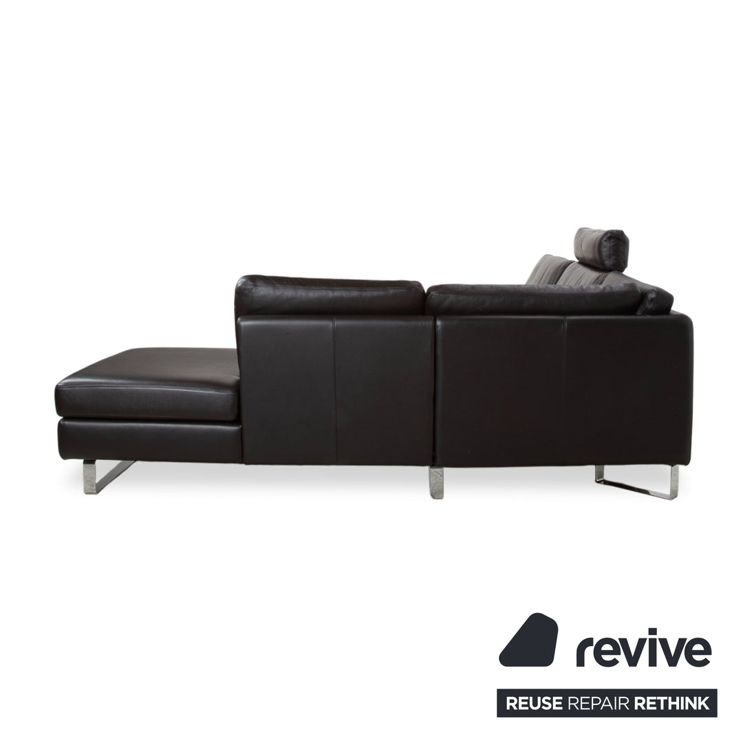 COR Conseta Leder Ecksofa Braun Espresso Sofa Couch Kopfstütze