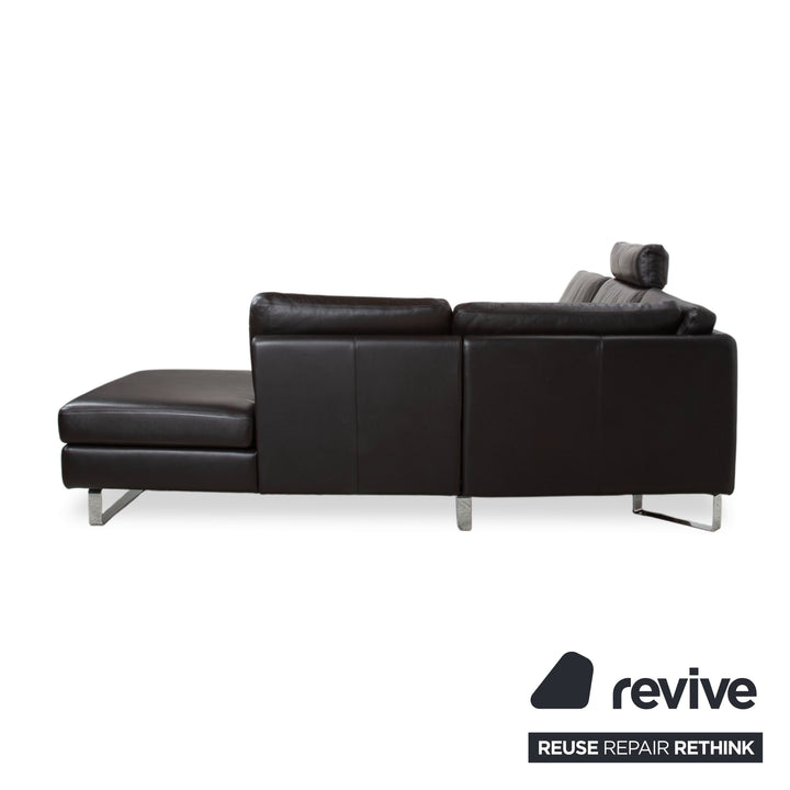 COR Conseta Leder Ecksofa Braun Espresso Sofa Couch Kopfstütze