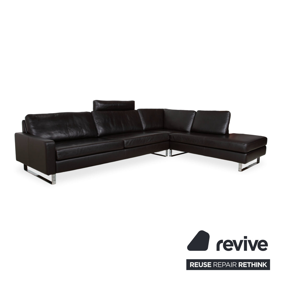 COR Conseta Leder Ecksofa Braun Espresso Sofa Couch Kopfstütze