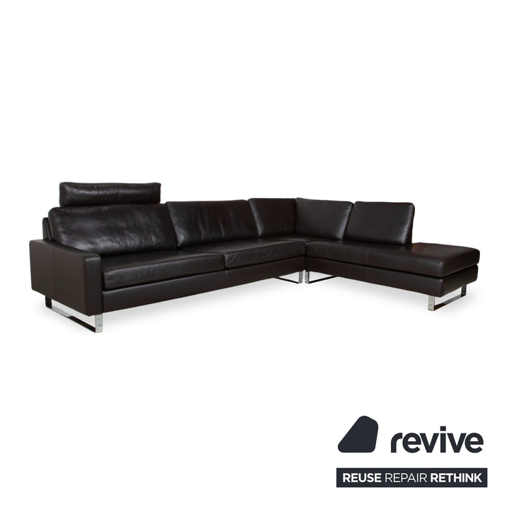 COR Conseta Leder Ecksofa Braun Espresso Sofa Couch Kopfstütze