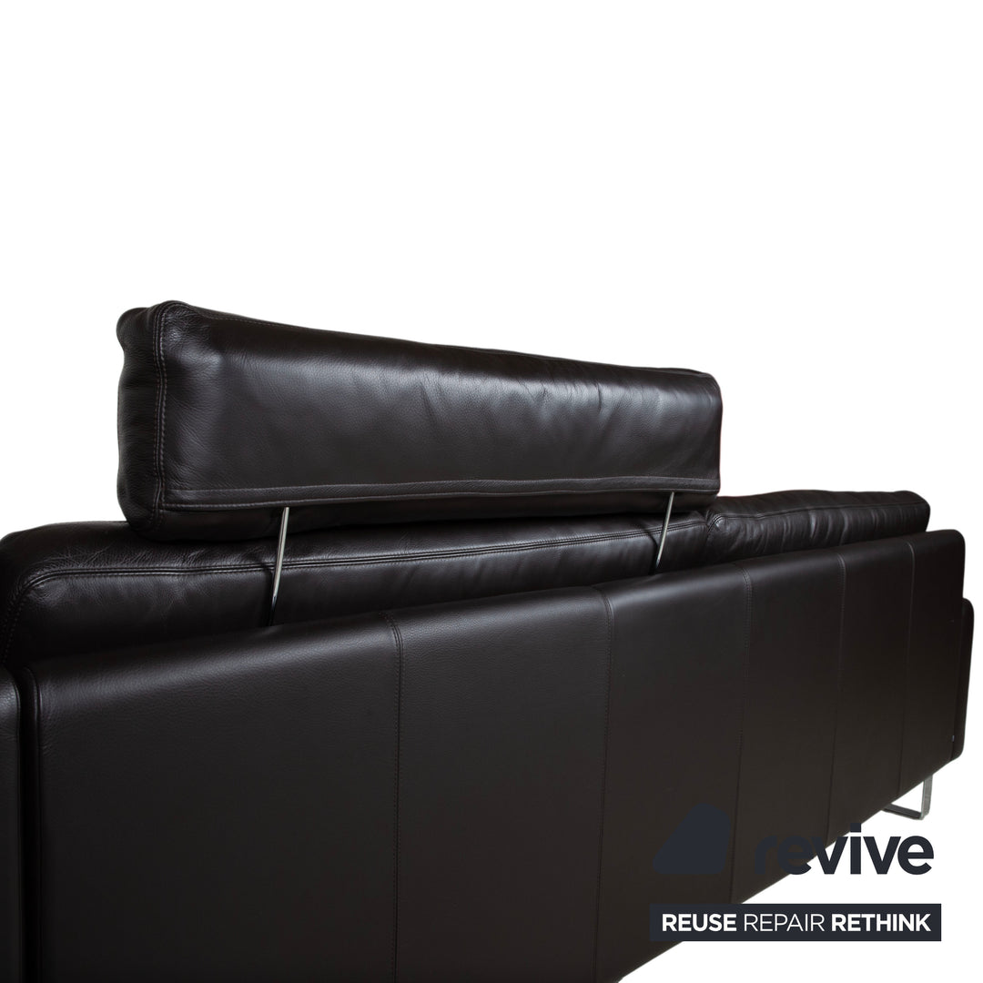 COR Conseta Leder Ecksofa Braun Espresso Sofa Couch Kopfstütze