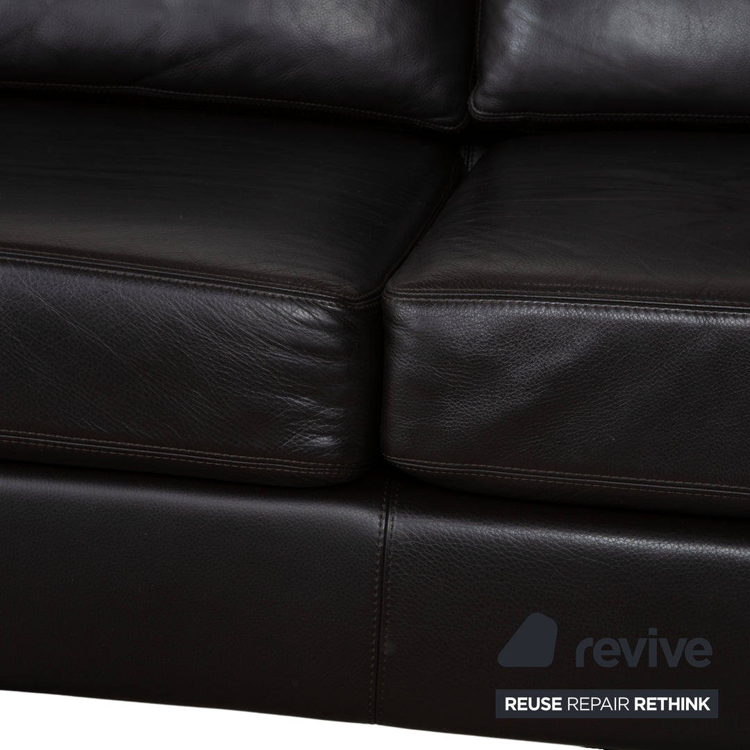 COR Conseta Leder Ecksofa Braun Espresso Sofa Couch Kopfstütze
