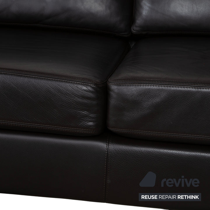 COR Conseta Leder Ecksofa Braun Espresso Sofa Couch Kopfstütze