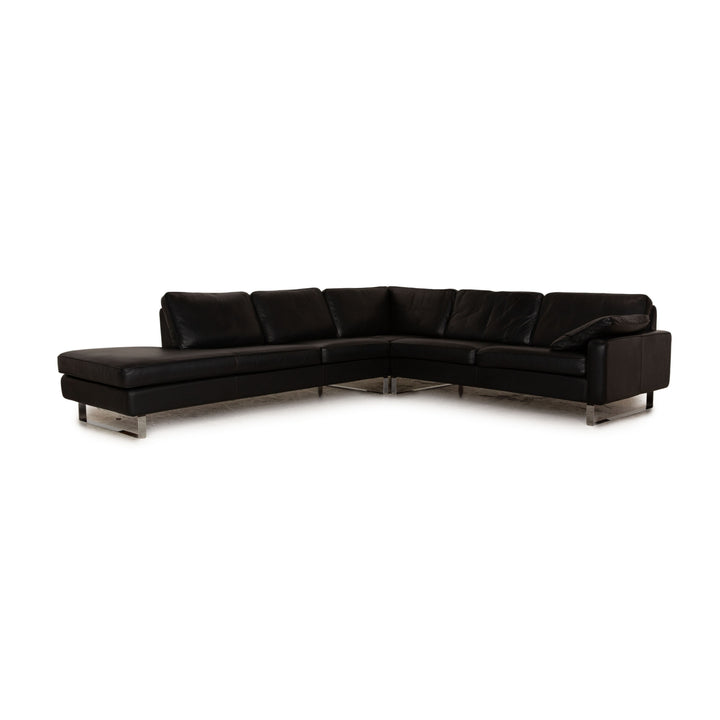 Cor Conseta Leder Ecksofa Schwarz Sofa Couch Recamiere Rechts