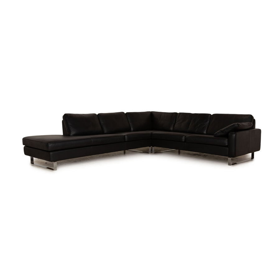 Cor Conseta Leder Ecksofa Schwarz Sofa Couch Recamiere Rechts