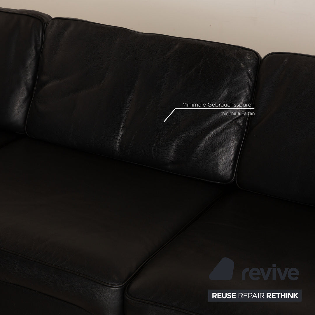 Cor Conseta Leder Ecksofa Schwarz Sofa Couch Recamiere Rechts