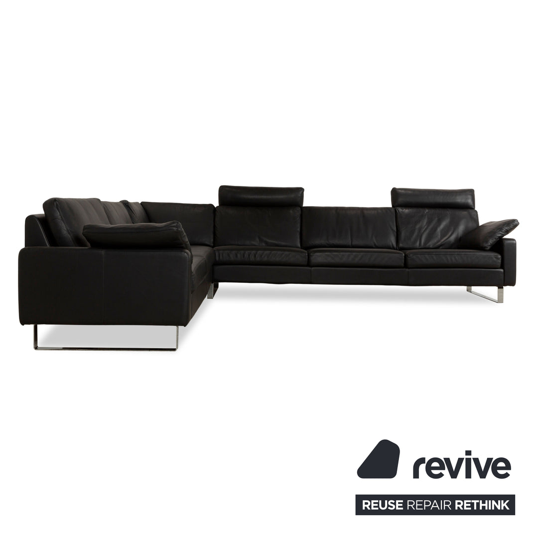 Cor Conseta Leder Ecksofa Schwarz Sofa Couch