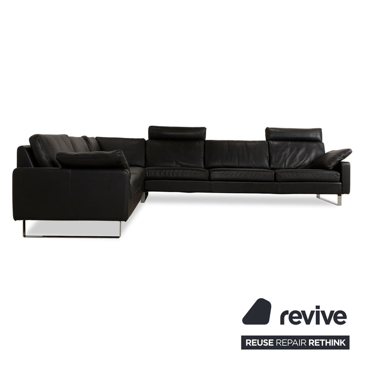 Cor Conseta Leder Ecksofa Schwarz Sofa Couch