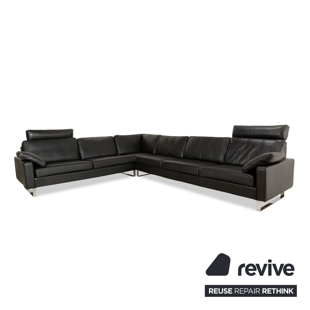 Cor Conseta Leder Ecksofa Schwarz Sofa Couch