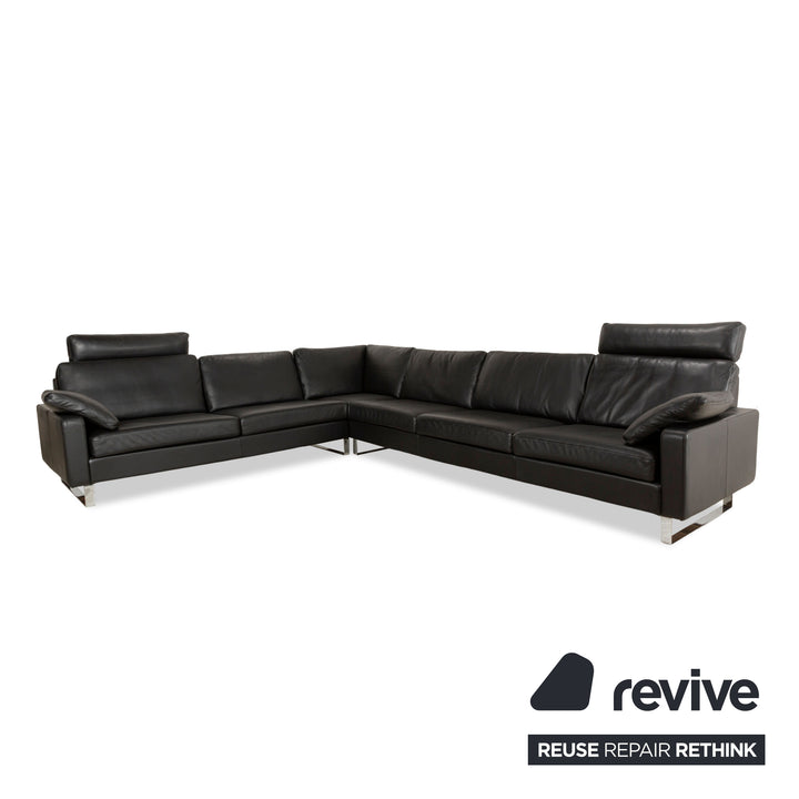 Cor Conseta Leder Ecksofa Schwarz Sofa Couch