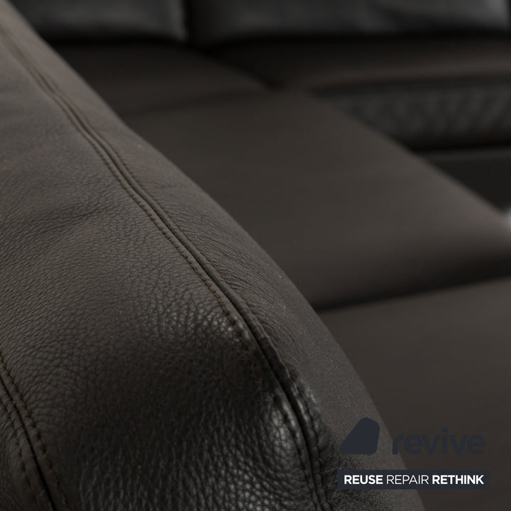 Cor Conseta Leder Ecksofa Schwarz Sofa Couch