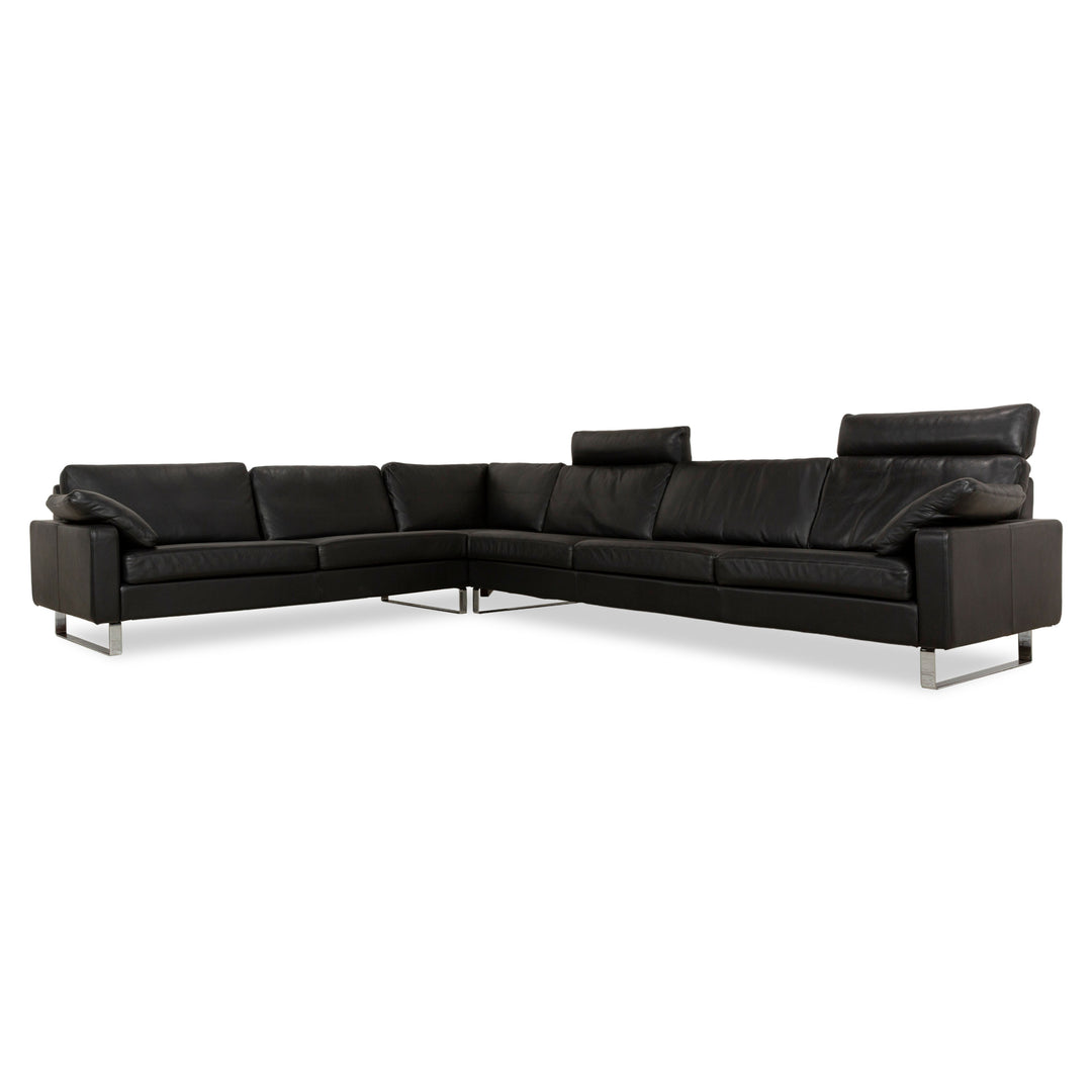 Cor Conseta Leder Ecksofa Schwarz Sofa Couch