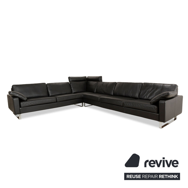 Cor Conseta Leder Ecksofa Schwarz Sofa Couch