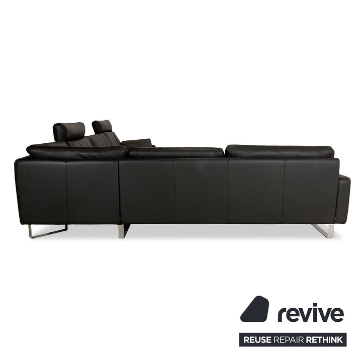 Cor Conseta Leder Ecksofa Schwarz Sofa Couch