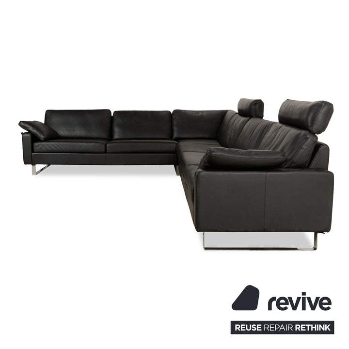 Cor Conseta Leder Ecksofa Schwarz Sofa Couch