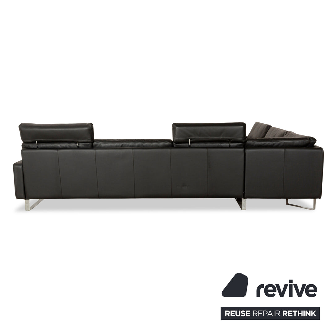 Cor Conseta Leder Ecksofa Schwarz Sofa Couch