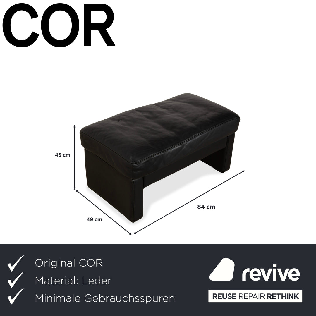 Cor Conseta Leder Hocker Schwarz