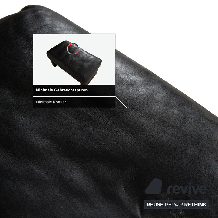 Cor Conseta Leder Hocker Schwarz