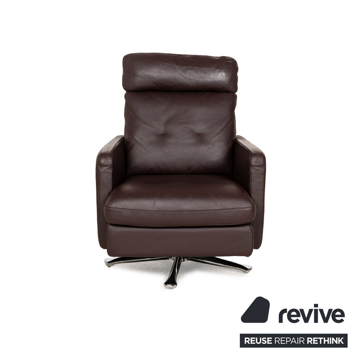 Fauteuil en cuir Cor Conseta fonction pivotante marron
