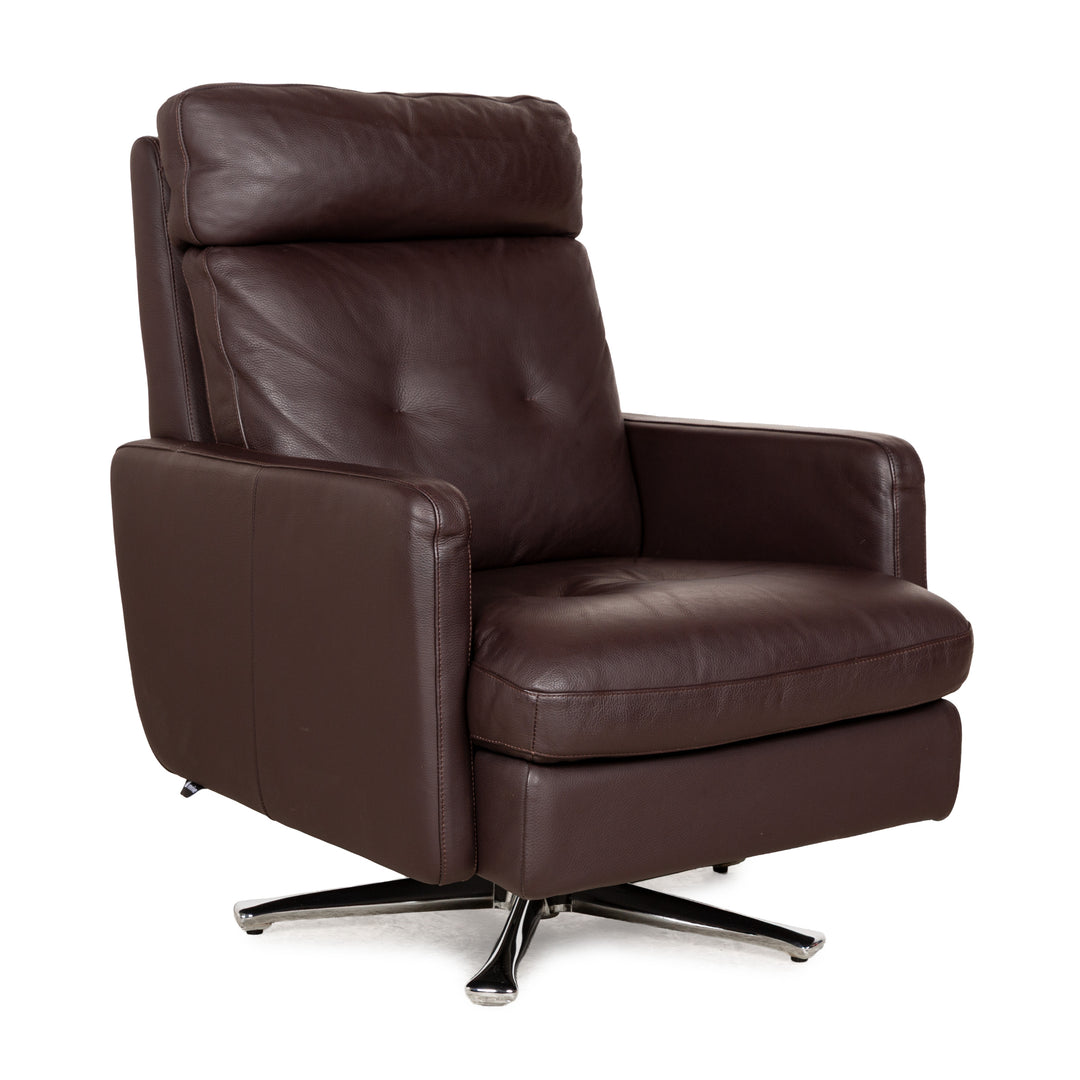Fauteuil en cuir Cor Conseta fonction pivotante marron