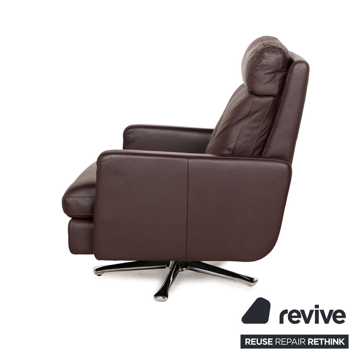 Fauteuil en cuir Cor Conseta fonction pivotante marron