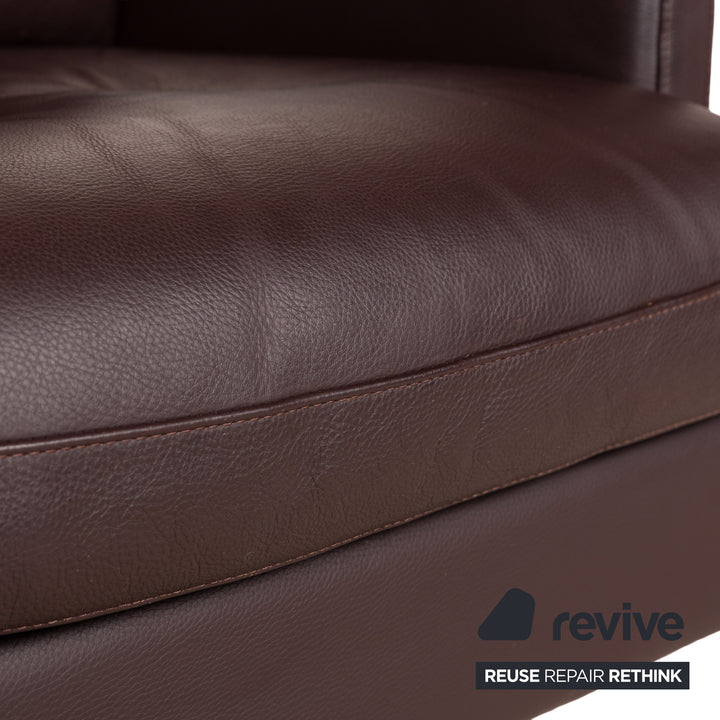 Fauteuil en cuir Cor Conseta fonction pivotante marron