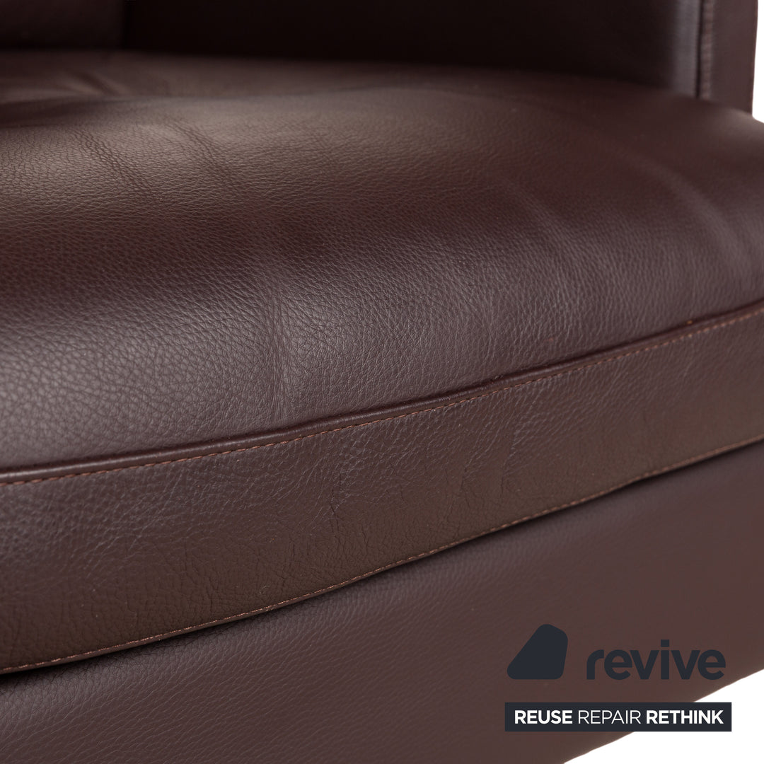 Cor Conseta leather armchair brown swivel function